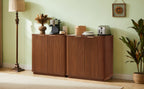 31.5'' Buffet Cabinet Sideboard with Storage Curved wave Design for Bedroom, Living Room, Hallway, Walnut,31.5''W x 15.75''D x 31.5''H. Sideboard