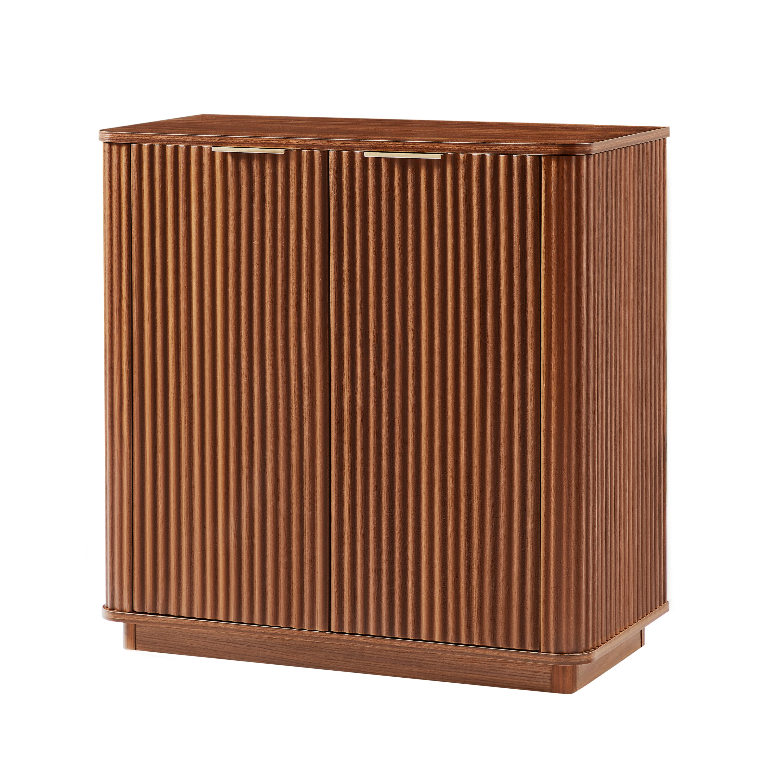 31.5'' Buffet Cabinet Sideboard with Storage Curved wave Design for Bedroom, Living Room, Hallway, Walnut,31.5''W x 15.75''D x 31.5''H. Sideboard