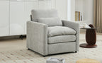 31.9' Cozy Upholstered Armchair Oversized Comfy Cloud Sofa Double Cushion Single Sofa Plush Cushion Armchair for Living Room, Light Grey