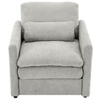 31.9' Cozy Upholstered Armchair Oversized Comfy Cloud Sofa Double Cushion Single Sofa Plush Cushion Armchair for Living Room, Light Grey