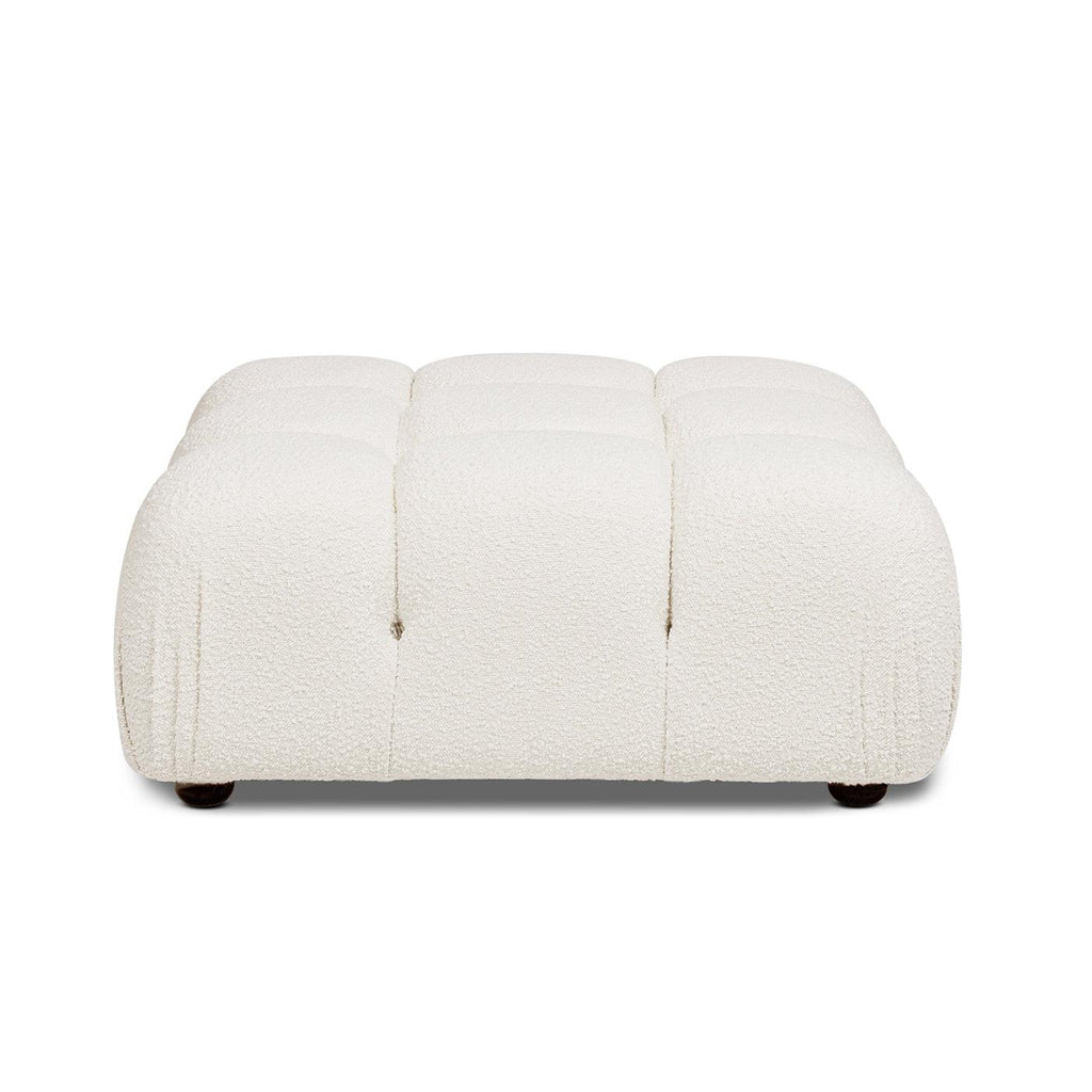 Marcel 36' Modular Modern Cocktail Ottoman in White Boucle.