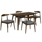 Rubberwood Dining Set - 5-Piece Retro-Elegant Collection.