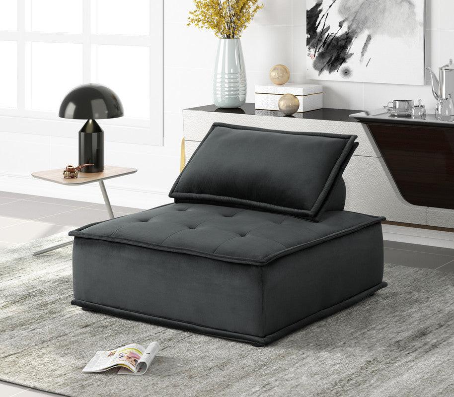 Aveline Black Velvet Lounge Chairs Set of 2.