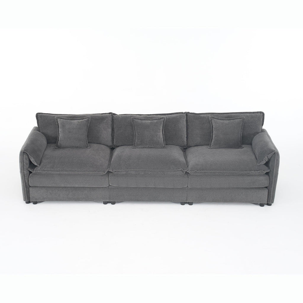 Modular Sectional Sofa in Grey - Deep Seat Comfort.