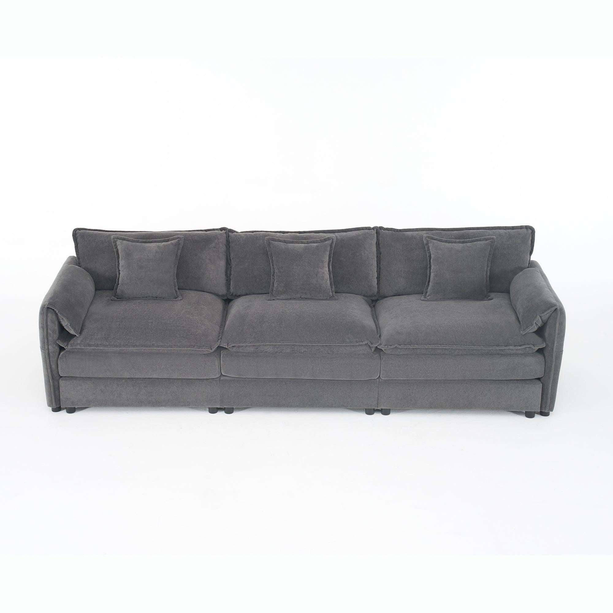 Modular Sectional Sofa in Grey - Deep Seat Comfort.