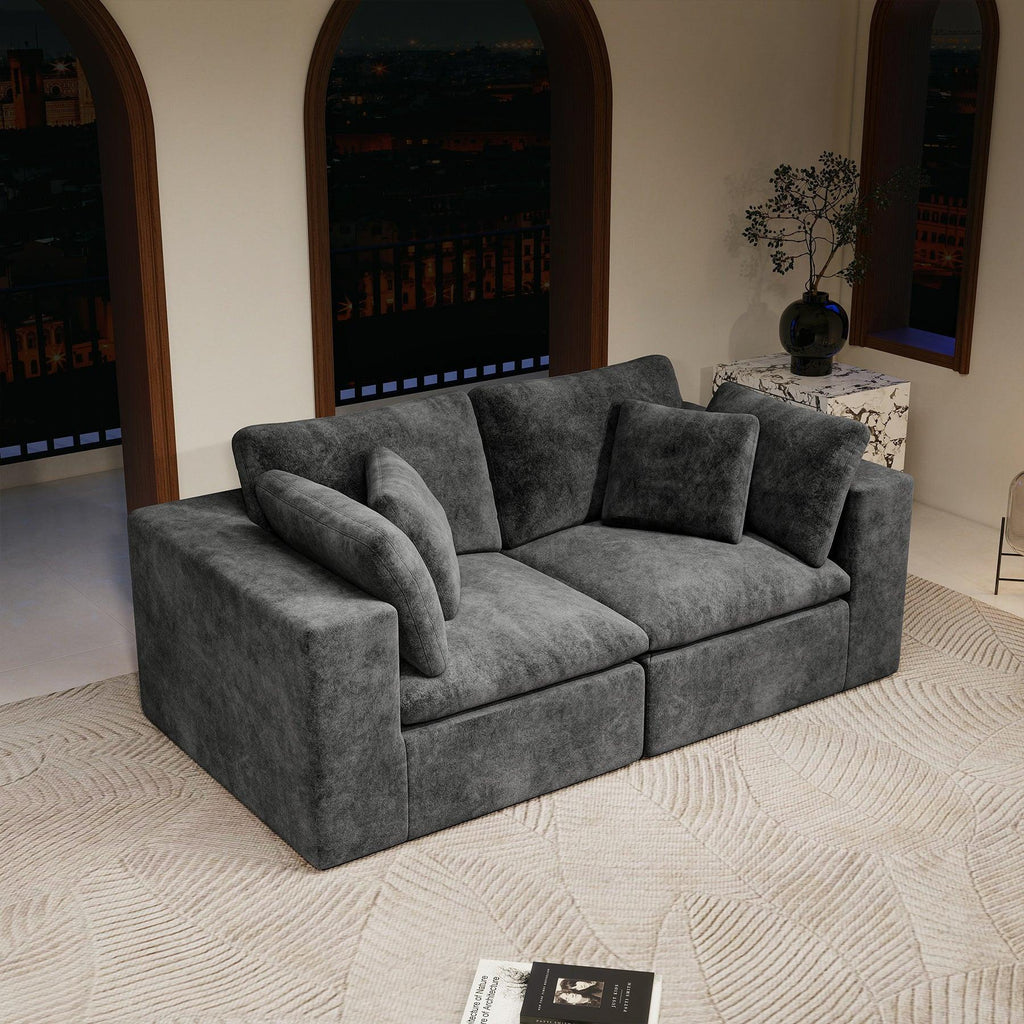 Modular Sectional Sofa in Grey - No Assembly Needed.