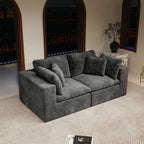 Modular Sectional Sofa in Grey - No Assembly Needed.