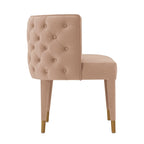 Maya Velvet Dining Chair in Nude.