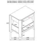 Walnut Nightstand with Hidden Storage - Verona Style.
