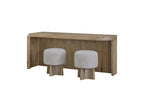 Knotty Oak Entertainment Console with Stools.