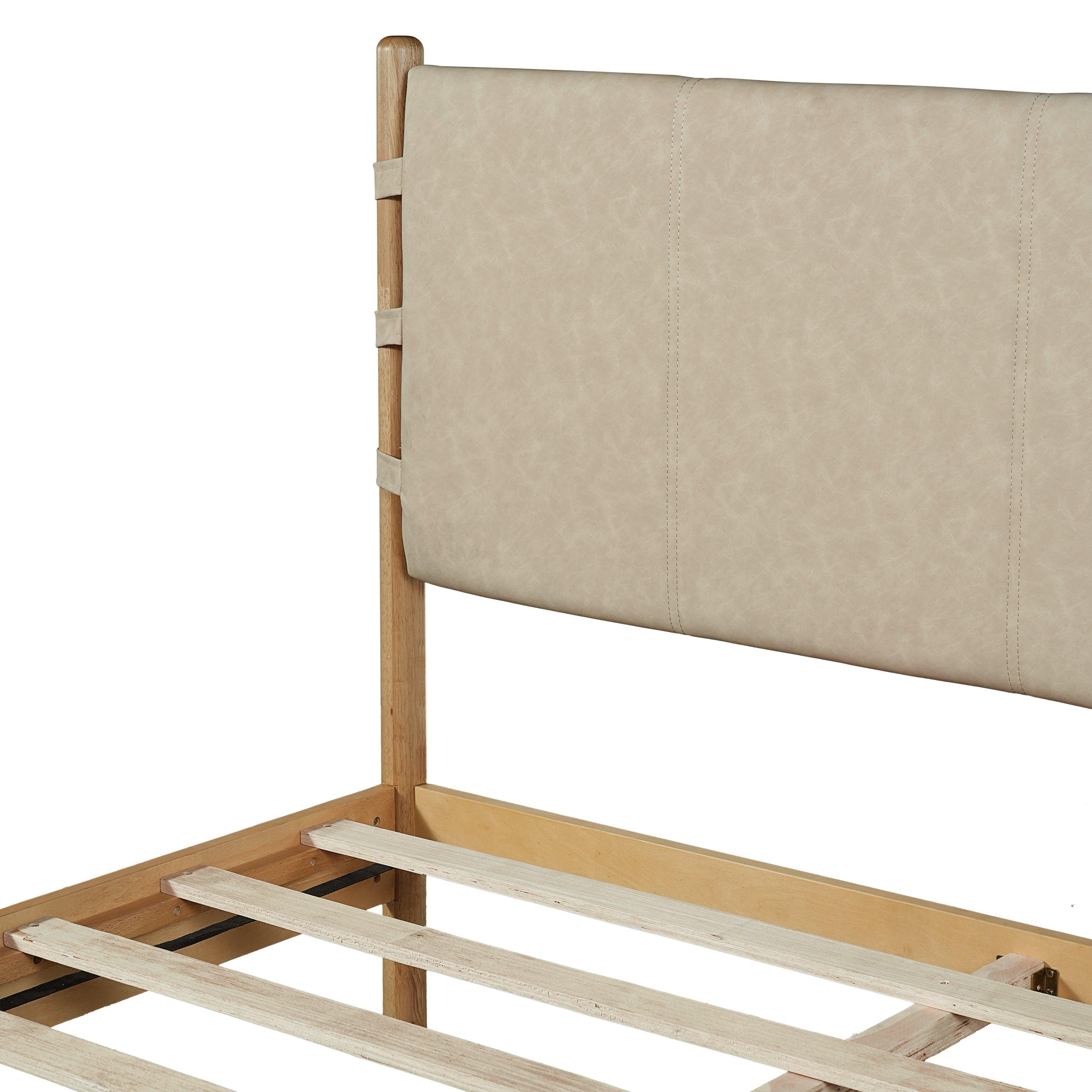 Queen Rubber Wood Bed Frame with Headboard.