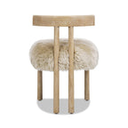 Genuine Sheepskin Dining Chair with Split Back Design.