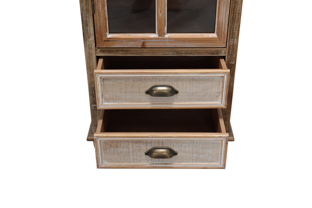Rustic Wooden Storage Cabinet with 3 Drawers for Organization.