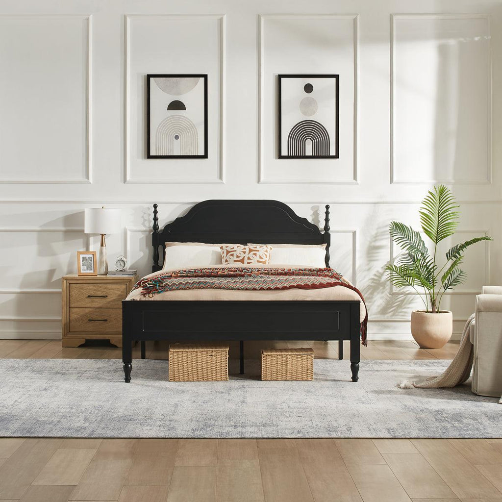 Queen Bed with Padded Headboard for Elegant Bedrooms.