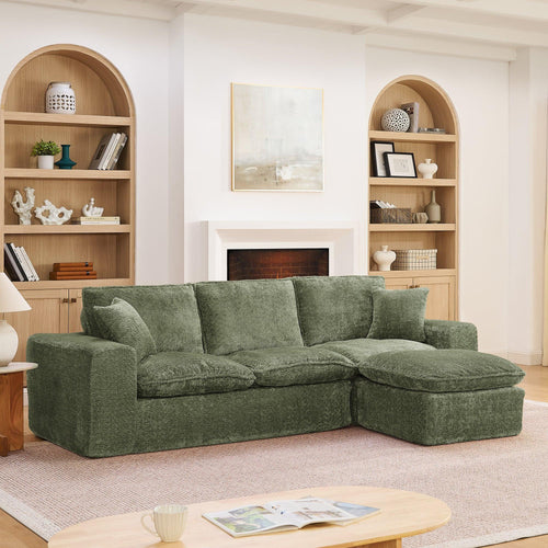 107'' Modern Boucle Sectional Sofa with Reversible Chaise.