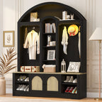 Multi-functional wardrobe with shoe racks and hooks