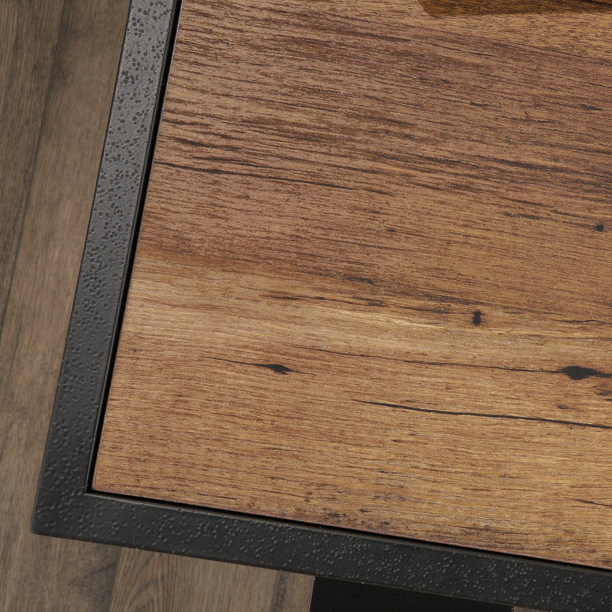 L-Shaped Desk, Brown finish.