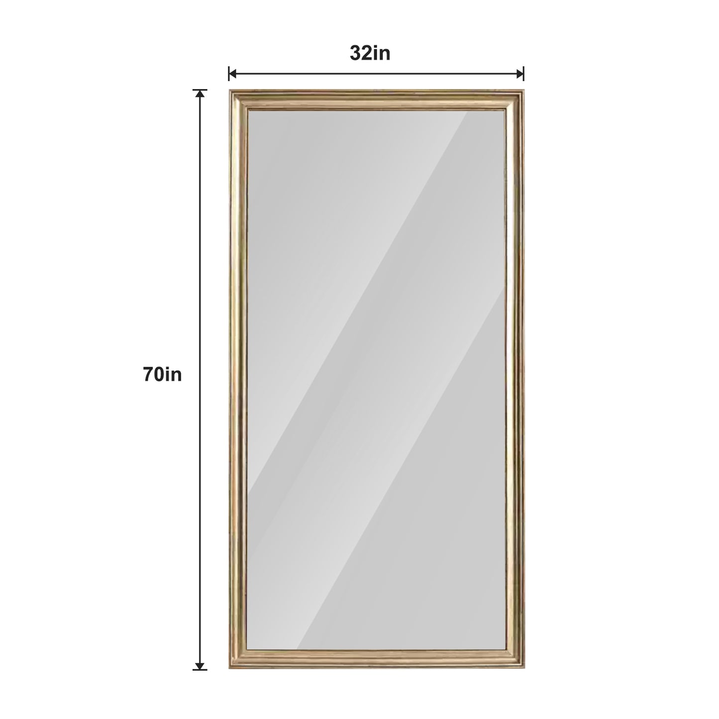 32*70Full body floor mirror - elegant frame design, durable structure - essential for bedrooms, clothing stores, salons