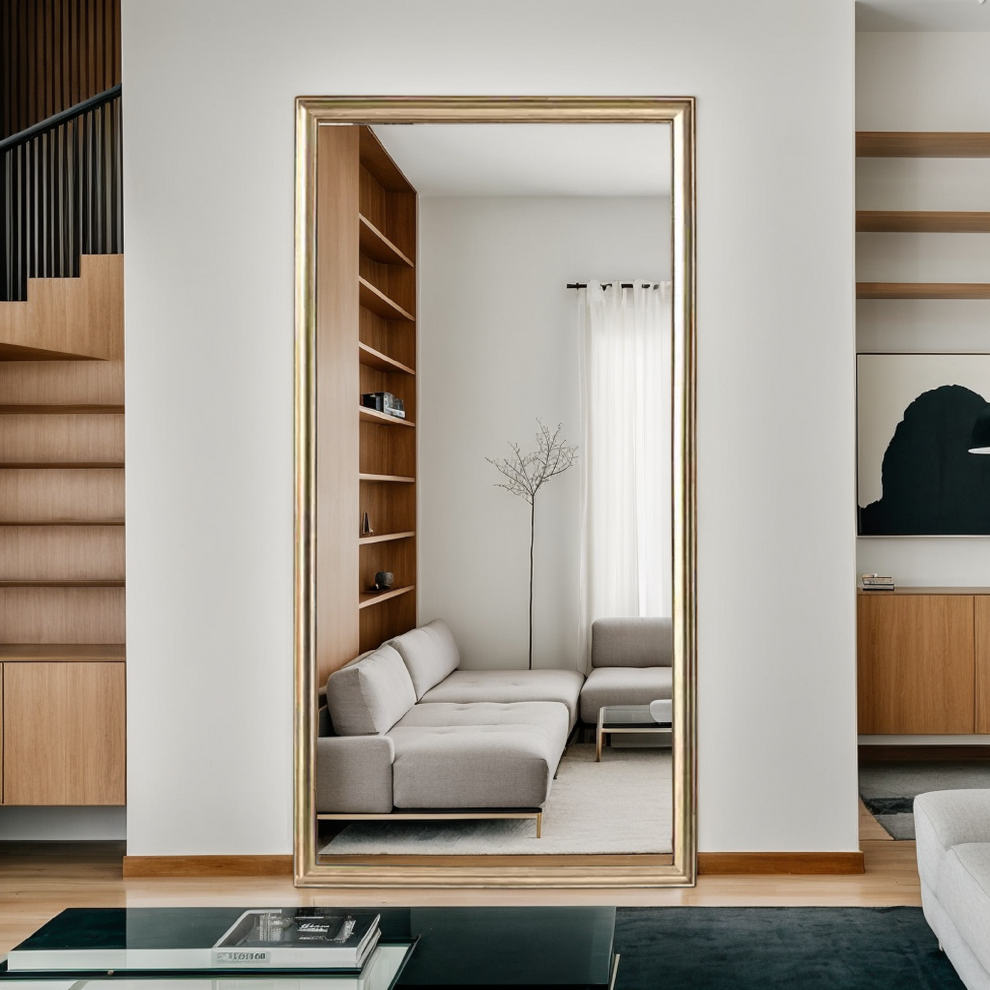 32*70Full body floor mirror - elegant frame design, durable structure - essential for bedrooms, clothing stores, salons