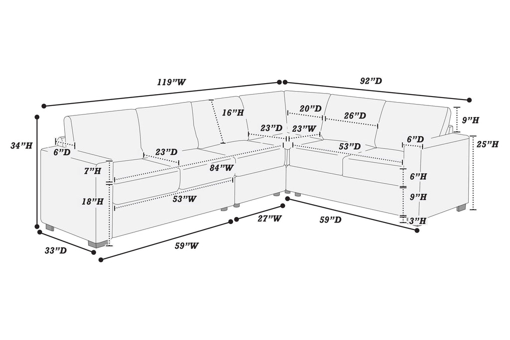 L-Shaped Sectional Set - Comfort and Style for Living Room.