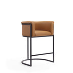 Cosmopolitan Metal Upholstered Counter Stool in Camel