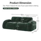 Modern Green Sofa Set for Living Room - 2 Piece Couch.