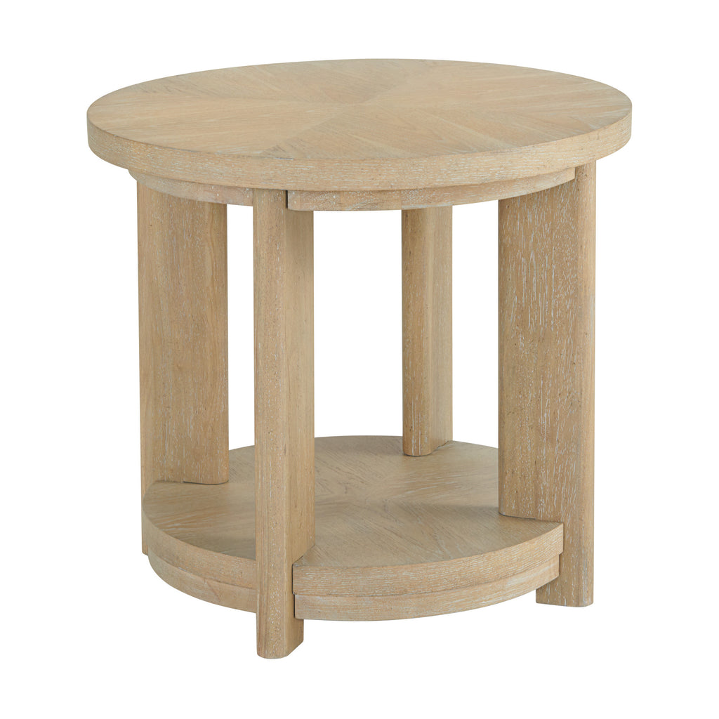 Tan Round Accent Table