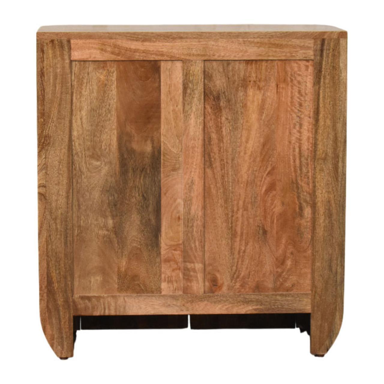 Solid Wood Fluted Curve Cabinet for Modern Interiors.