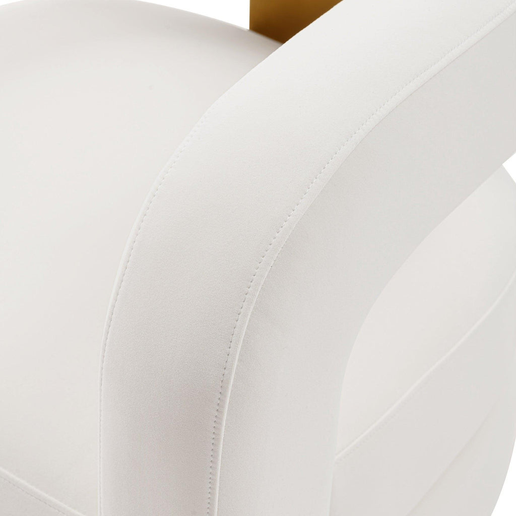 Amirah Velvet Lounge Chair in White.