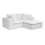 Modular Sectional Sofa - Plush Corduroy Fabric White.