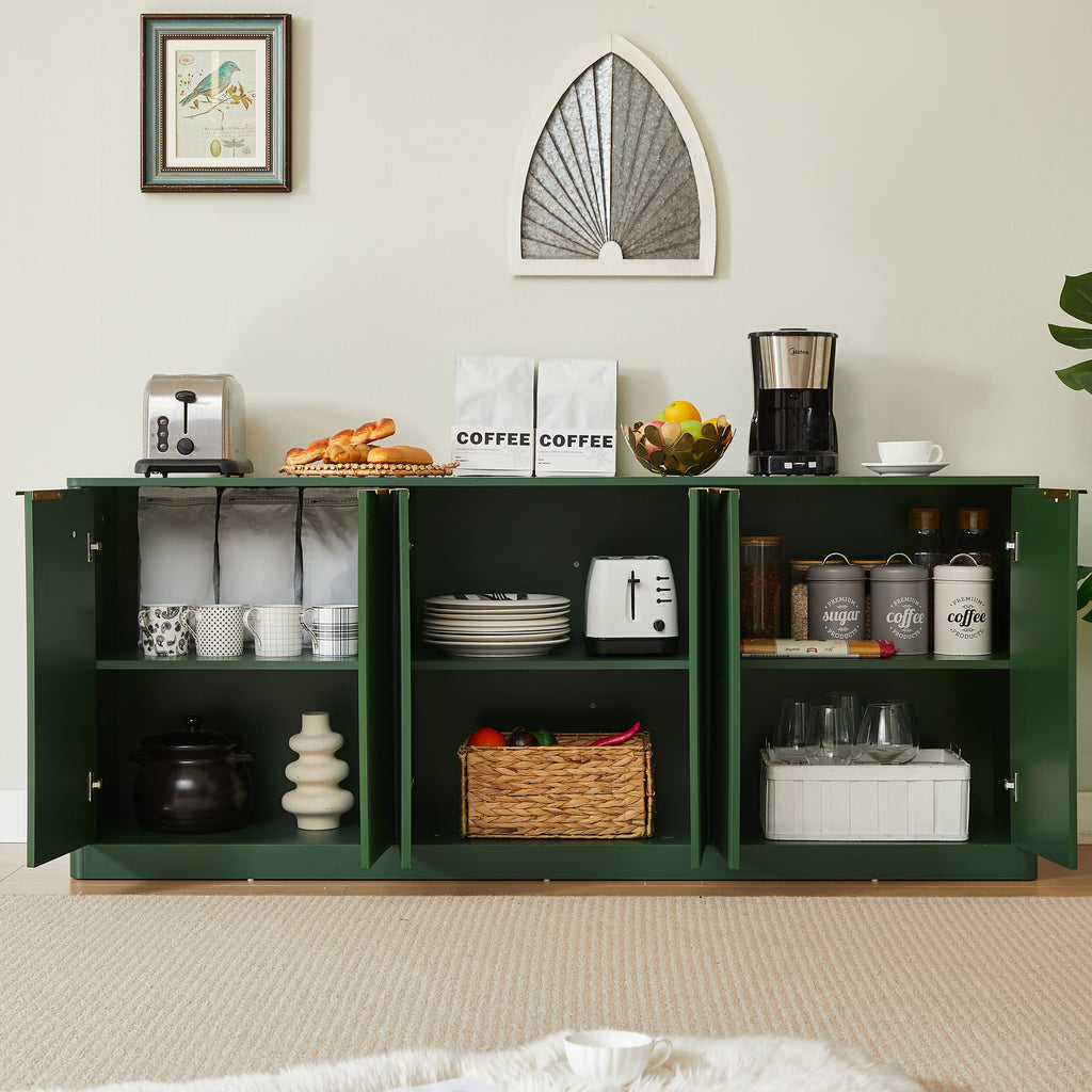 67 Inch Wavy Sideboard Storage Cabinet - Green