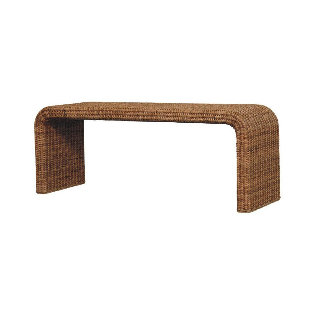 Rattan Weave Bench - Handmade Solid Wood Furniture.