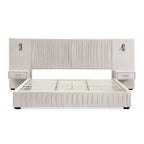 Elegant Queen Upholstered Bed Frame with Headboard.