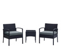 Noli 3-Piece Conversation Set in Black and Gray
