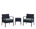 Noli 3-Piece Conversation Set in Black and Gray