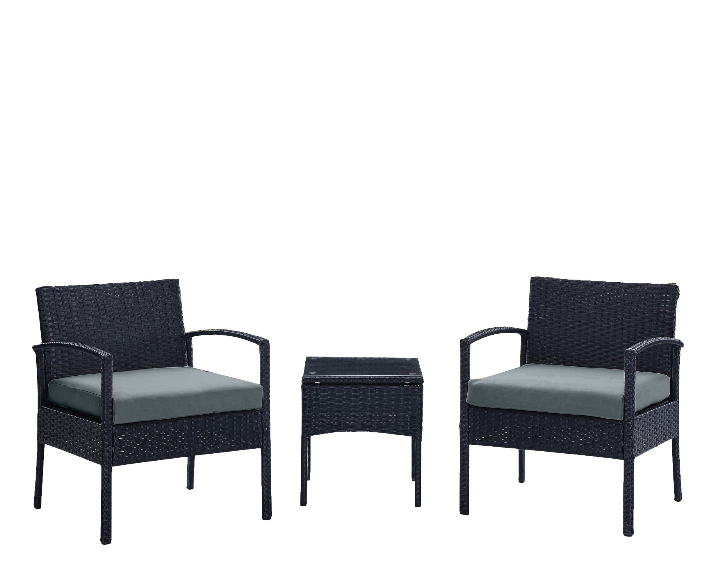 Noli 3-Piece Conversation Set in Black and Gray