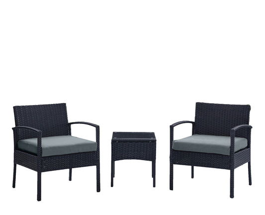 Noli 3-Piece Conversation Set in Black and Gray