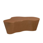 Brown Fiberglass Coffee Table - 50 Inch Unique Shape.