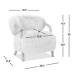 Becker 33' Sheepskin Accent Arm Chair in Taupe Beige.