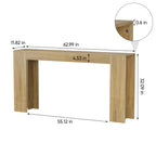 Farmhouse Oak Console Table - Extra-Long Entryway Table with dimensions labeled, showcasing 62.99-inch length and 32.09-inch height for ample space.