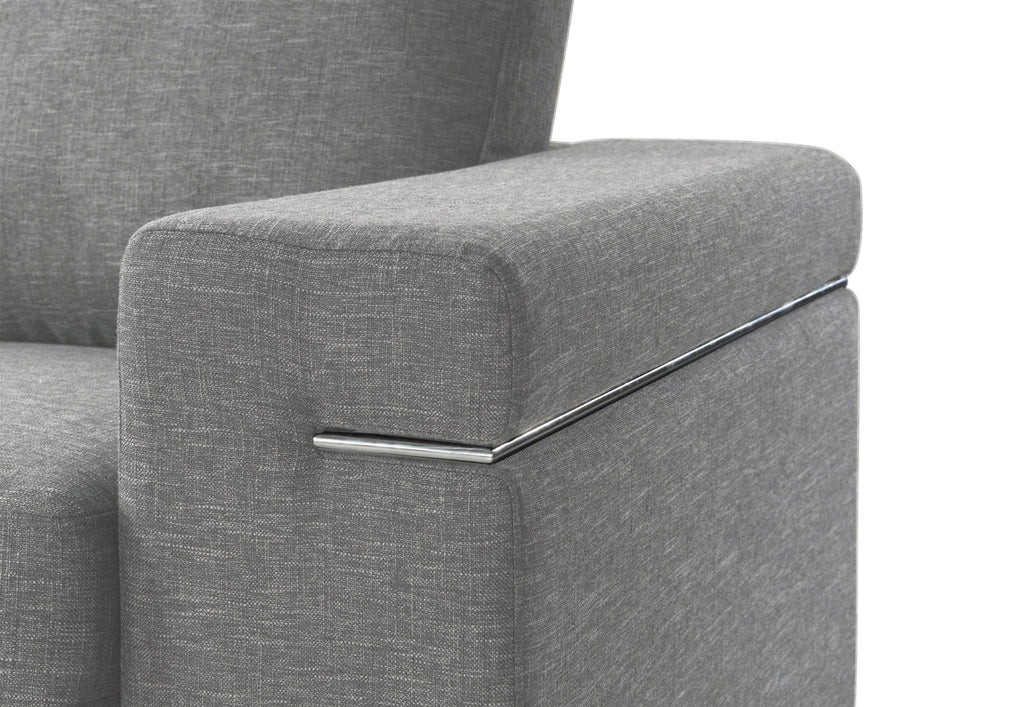 Gianna Gray Woven Fabric Arm Chair for Living Room.