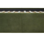 Stockholm Modern Wavy Headboard Platform Bed, King, Olive Green Performance Velvet.