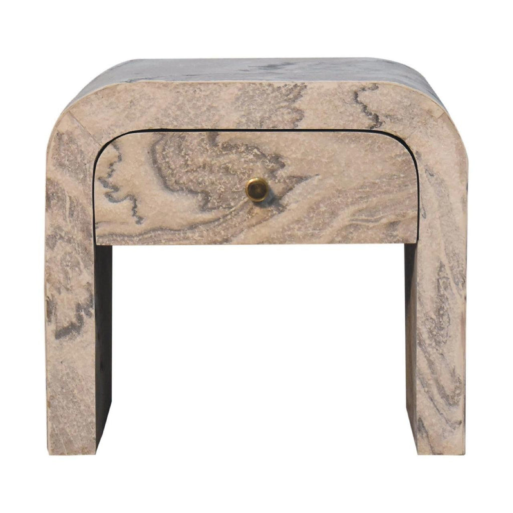 Nouveau Nightstand, 1-Drawer, Marble.