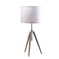 34.25" - 29.25" In Mid-Century Adjustable Tripod Chrome/Silver Metal Table Lamp - Groovy Boardz