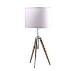 34.25" - 29.25" In Mid-Century Adjustable Tripod Chrome/Silver Metal Table Lamp - Groovy Boardz