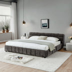California King Upholstered Bed with Storage - Dark Gray.