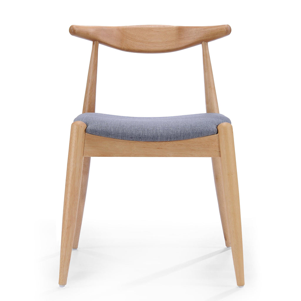 2 Vintage Rubberwood Dining Chairs with Ergonomic Backrest.