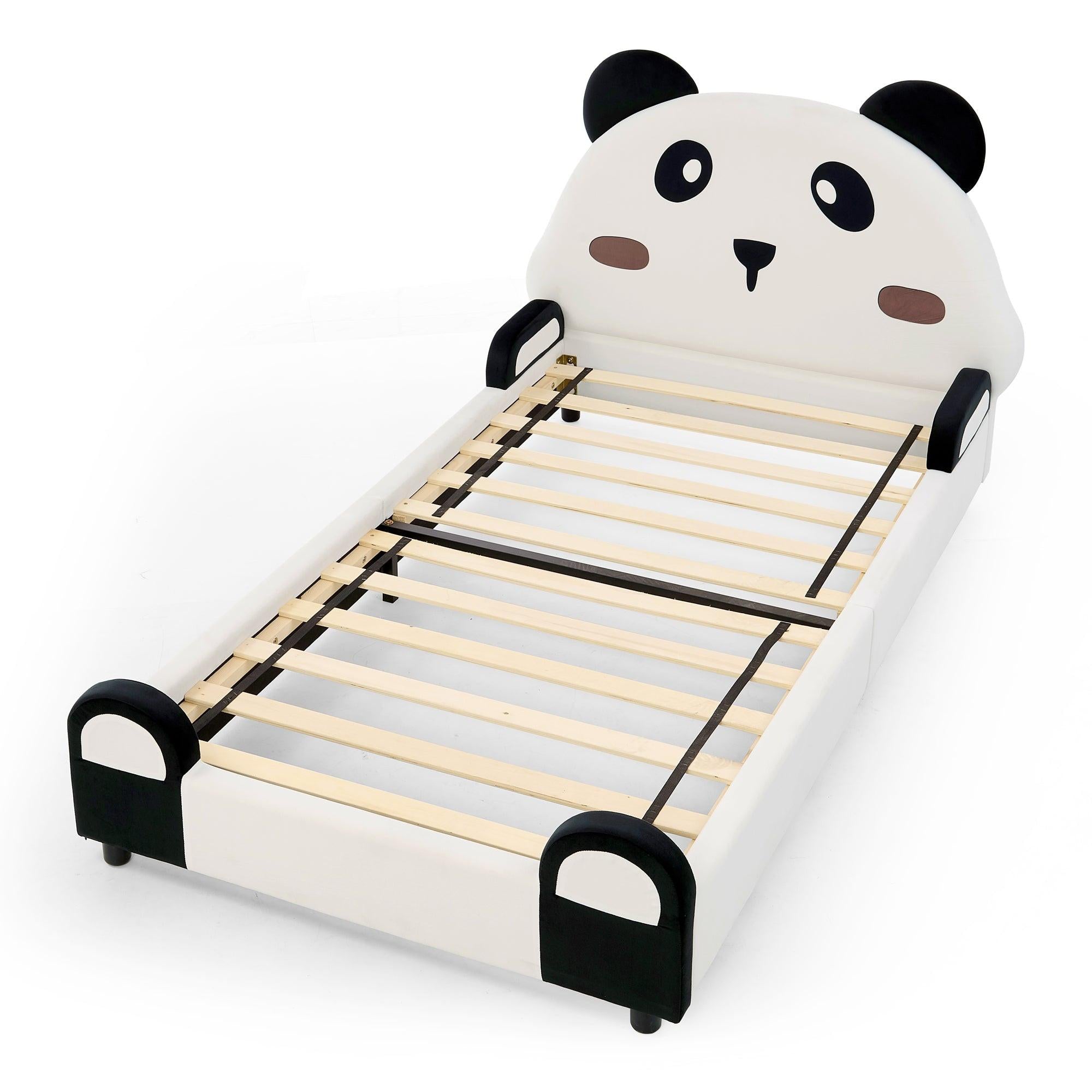 Twin Size Panda Kids Bed with Soft Padded Edges.