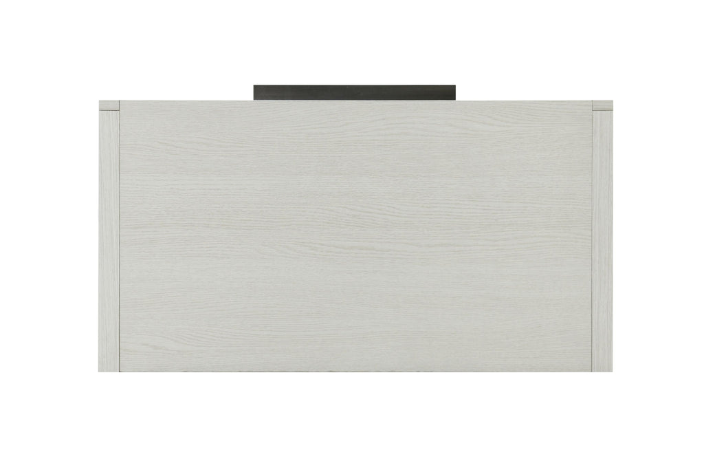 Top view of Jehoram Beige Nightstand - Synthetic Wood, showing smooth beige surface and minimalist style.