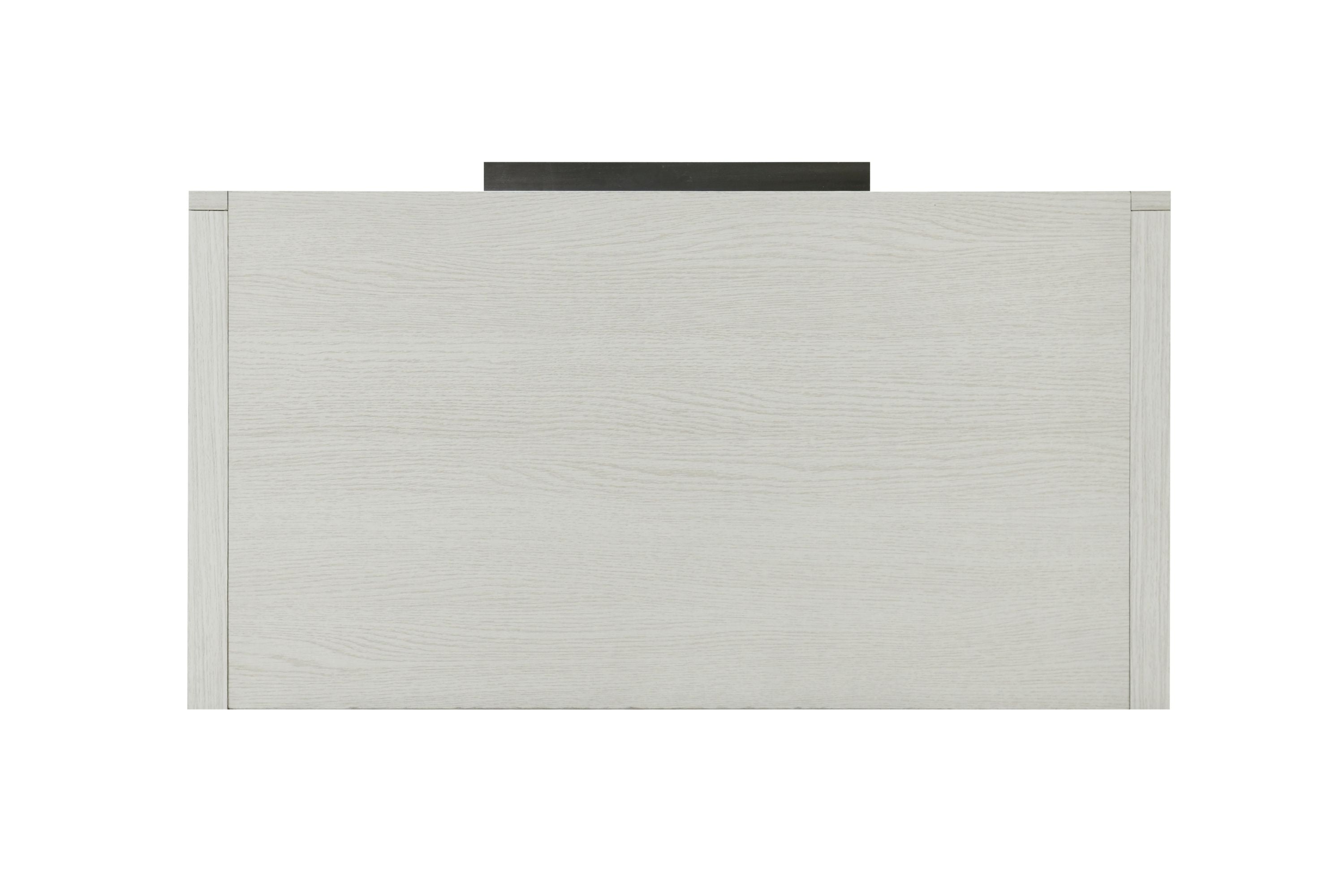 Top view of Jehoram Beige Nightstand - Synthetic Wood, showing smooth beige surface and minimalist style.